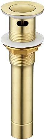 CREA Bathroom Sink Drain, Bathroom Sink Stopper with Drain Hair Catcher Pop Up Drain 1 1/2" for Bathroom Vanity Kitchen Sink with Overflow, Gold by CREA