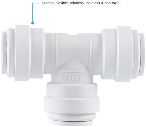 John Guest Speedfit 3/8 Inch x 3/8 Inch x 1/4 Inch OD Reducing Tee, Push to Connect Plastic Plumbing Fitting, PP30121208WP (Pack of 2) - Image 5