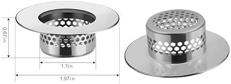 Bathroom Sink Filter - Fits 1.25"-1.60" Hole (2pcs) | Stainless Steel Hair Catcher for Bathroom/Bathtub/Laundry/RV Sink - Image 2