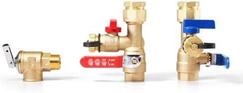 GASLAND Tankless Water Heater Service Valve Kit with Pressure Relief Valve 3/4 Inch IPS Isolator Clean Brass Construction by GASLAND