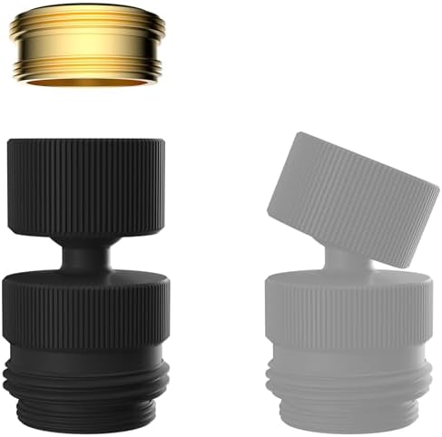 Hibbent Sink Faucet to Garden Hose Adapter, 360-Degree Swivel 55/64 Inch Female Thread, Sink Hose Attachment for Faucet Adapter Connector, Matte Black by Hibbent