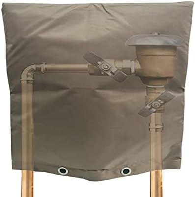 Backflow Preventers Protection, 24Wx24H inch Outdoor Pipe Insulation Cover Backflow Winter Cover Insulated Cover Pouch for Winter Pipe Freeze Protection Water Sprinkler Valve Box Controller by DCQRY