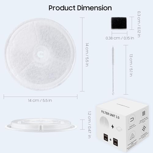 12 PCS Upgraded Filter Unit 3.0 Pet Cat Water Fountain Filters Fit For Solo 2/Solo SE, 3 Pro/2S/3, Including Replacement Filters and Replaced Foam Pump Filter (12 pcs) - Image 6
