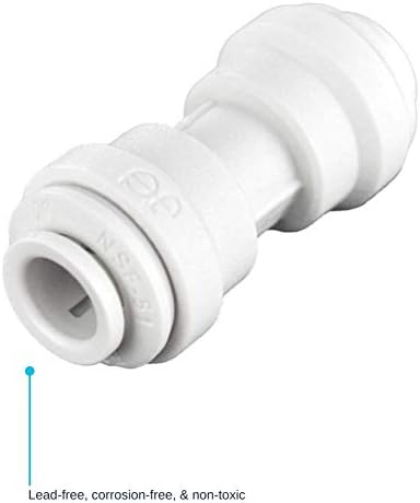 John Guest Speedfit 1/4 Inch OD Union Straight Connector, Push to Connect Plastic Plumbing Fitting, PP0408WP - Image 2