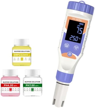7-in-1 Digital Pool Water Tester, Accurate Chlorine, pH, Salt, ORP, EC, TDS & Temperature Meter for Saltwater Pools, Hot Tubs, Aquariums, Spas & Hydroponics by Terronix