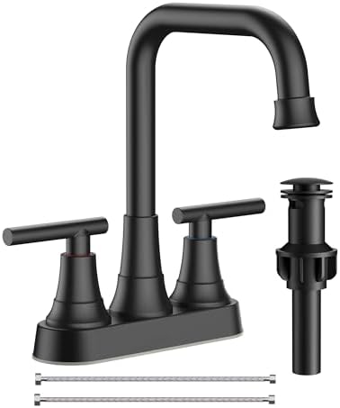 FORIOUS RV Bathroom Sink Faucet Matte Black, 4 in Cenerset Bathroom Faucet by FORIOUS
