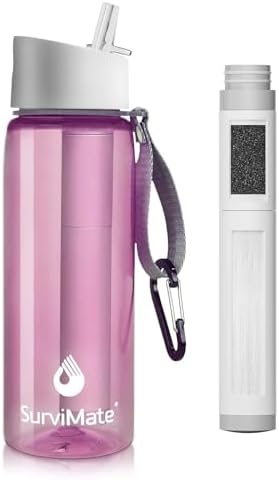 SurviMate 5-Stage 0.01μm Ultra-Filtration Filtered Water Bottle BPA-Free by SurviMate