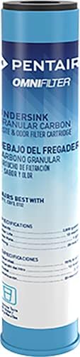 Pentair OMNIFilter GAC1 Carbon Water Filter, 10-Inch, Under Sink Granular Activated Carbon Replacement Cartridge, 10" x 2.5", 20 Micron, White by PentairOmniFilter