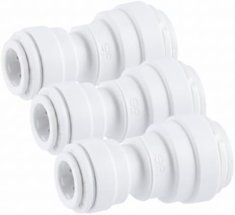 John Guest Speedfit 3/8 Inch OD x 1/4 Inch OD Reducing Union, Push to Connect Plastic Plumbing Fitting, PP201208WP (Pack of 3) by JohnGuest