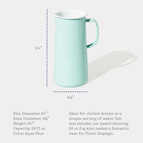 Falcon Enamelware Pitcher (57 oz), Metal Pitcher with Spout & Handle - Image 2