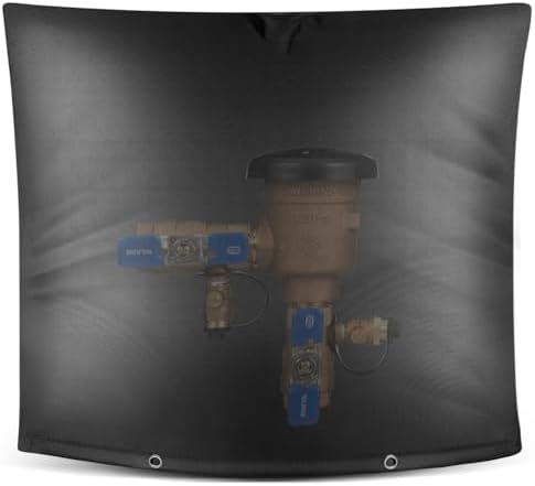 Outdoor Pipe Insulation Cover, Waterproof Backflow Preventer Cover for Winter Freeze Protection, Heavy-Duty 5-Layer Fabric Insulated Wrap for Sprinklers and Valves 30W x 24H inches -Black by IFRMMY