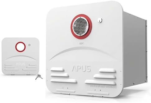 APUS 80,000 BTU RV White Tankless Water Heater, Propane On-Demand 4.8GPM 12V with Remote, Plus Extra White Flush-Mount Door Kit, High Altitude Ready, CSA Certified by APUSWATEREQUIPMENT