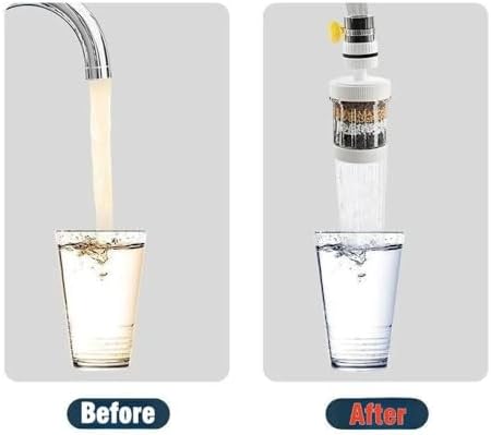 Removable and Washable 6-Layer Faucet Filter Universal Splash-Proof Water-Saving Device Kitchen Tap Water Filter Nozzle,New Type,White,1 PC - Image 5