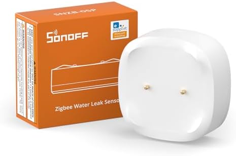 SONOFF SNZB-05P Zigbee Water Leak Sensor for Alarm System and Smart Home Automation, Wireless Mini Flood Detector for Kitchen Bathroom Basement 1Pack by SONOFF
