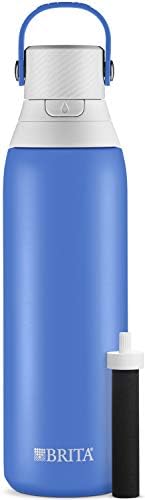 BRITA Stainless Steel Water Bottle with Filter, 20 Ounce Premium Double Insulated Water Bottle, BPA Free, Ocean and assorted colors by Brita