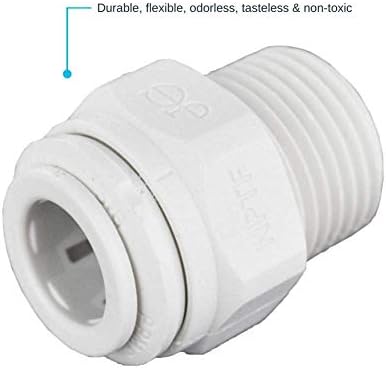 John Guest 3/8 Inch OD x 3/8 Inch NPT Straight Adapter, Push to Connect Plastic Plumbing Fitting, PP011223WP (Pack of 2) - Image 5