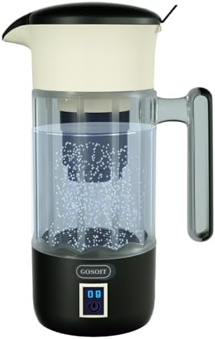 Hydrogen Water Pitcher Machine 1500ML Hydrogen Alkaline Water Generator Bottle Ionizer Maker with SPE and PEM Technology (Dark Blue) by GOSOIT