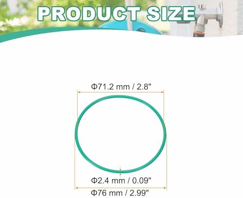 HARFINGTON 5 Pcs Fluorine Rubber O-Rings 76mm OD 71.2mm ID 2.4mm Width Round Sealing O Ring Seal Gasket for Industrial Engines Plumbing Faucet Hose Automotive - Image 2