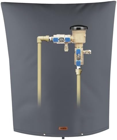 TOHONFOO Backflow Preventer Cover, Pipe Freeze Insulation, 28" Wx36 H, Grey by TOHONFOO