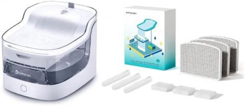 PETGUGU Cat Water Fountain with 3 Packs Replacement Filters, App Monitoring Automatic Pet Water Dispenser,Wireless Pump, 8-Layer Filtration BPA-Free with 2.4GHz WiFi Cat Water Bowl Dispenser by PetsSmart-home