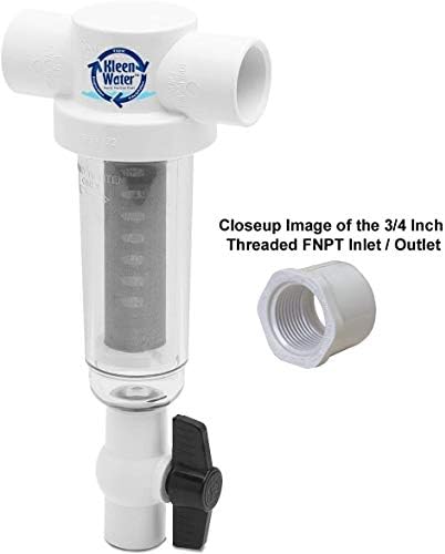 KleenWater 500 Mesh Sand and Sediment Filter, 3/4 Inch FNPT (Female Threaded PVC Connection), Rusco Vu-Flow, Campbell and Lakos Alternative Spin Down Filter - Image 2