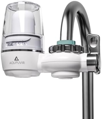 Sink Water Filter System for Kitchen Faucet | Reduces Lead, Chlorine, Bad Taste & Odor | High Capacity 320 Gallons | Easy Install with View Window | Drinking Water Purifier by AQUPUVIR