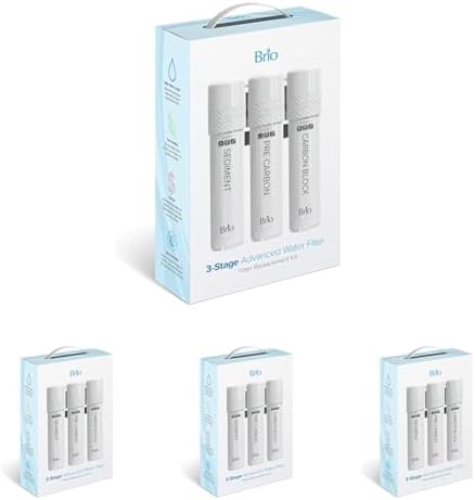 Brio 3-Stage Filter Replacement Kit for Water Cooler Dispensers, 3 Count (Pack of 4) by Brio