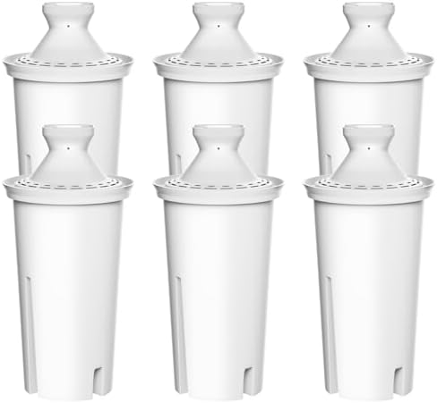 6 Pack Water Filter Replacement for Brita Filters, Pitchers and Dispensers, Classic 35557, OB03, Mavea 107007, Grand, Lake, Capri, and More, NSF Certified, BPA-Free by FOIRCEADAL
