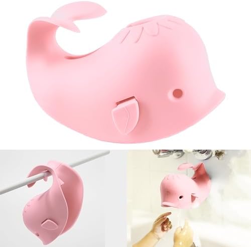 Bath Spout Cover for Bathtub,Baby Shower Protector Cover A Fun Way to Protects Baby from Bumping Head During Bathing Time Cute Soft Whale Design Making for Enjoyable Safe Baths (Pink) by kilomon