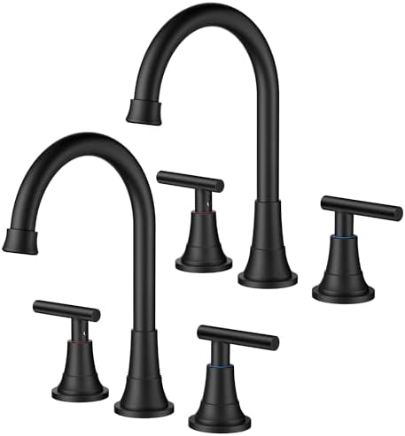 FORIOUS Matte Black Bathroom Faucet 3 Hole Vanity 2 Pack Commercial Faucet by FORIOUS