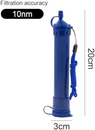Water Straws Filter, Personal Backpacking Water Filter Straw Portable for Camping Hiking Travels (Dark Blue) - Image 2