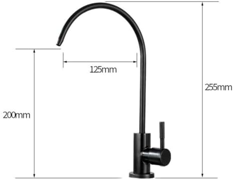 Black Swan Neck Kitchen Sink Water Filter Drinking Water Tap with Swivel Single Cooling - Image 2