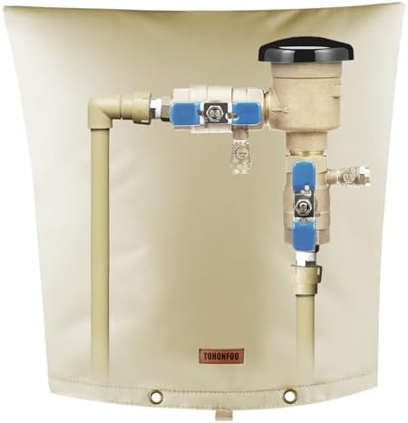 TOHONFOO Backflow Preventer Cover, Pipe Freeze Insulation, 36"Wx36"H, Beige by TOHONFOO