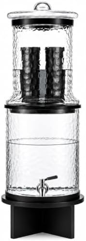 Glass Gravity Water Filter Machine System,6-Stage Countertop Water Dispenser with 2 Filter and Farmhouse-Style Stand,3 Gallon by Unknown