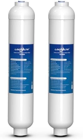 Inline Activated Carbon Block Water Filter with 1/4" Quick Connect, 2 Pack by Locofiltr