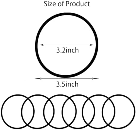 6Pcs Black Rubber O-Ring Set, 3.5" O.D., 0.14" I.D., for Reverse Osmosis Water Filter Housings - Image 2