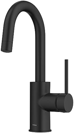 KRAUS Oletto Single Handle Kitchen Bar Faucet with QuickDock Top Mount Installation Assembly in Matte Black, KPF-2600MB by Unknown