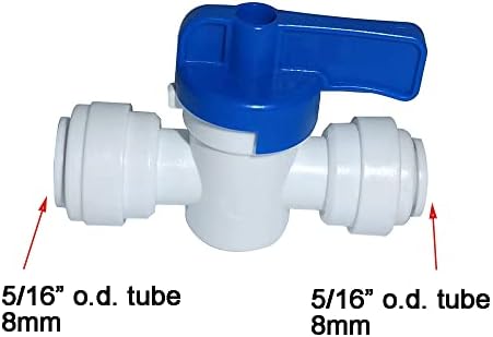 Food-Grade Quick Connector Push-In Tube Fitting,1/4"O.D. Equal Tube Shut off Ball Valve for Reverse Osmosis Water Filter Purifier (Pack of 5) - Image 2