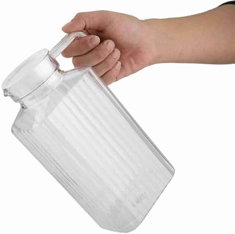 61 oz Acrylic Pitcher with Lid and Spout, 1800ml Large Hot/Cold Water Jug for Iced Tea Pitcher for Coffee, Juice Iced Tea Beverage Carafe with Lid for Family Gathering(1800ml) - Image 7