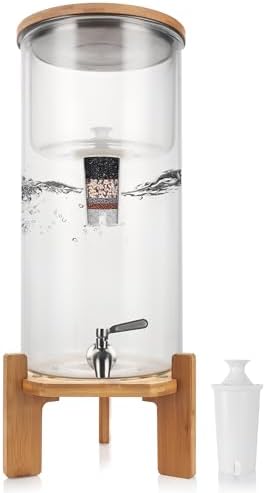 Glass Water Filter Pitcher,3.25 Gallon Water Filter Dispenser with Filter,BPA-Free,Reduces Chlorine and More,Softens the Water,Large Clearly Filtered Water Pitcher for Home,Office and Kitchen by Unknown