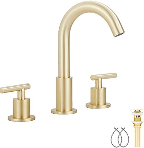 2-Handle Bathroom Faucet, Brushed Gold by GGStudy