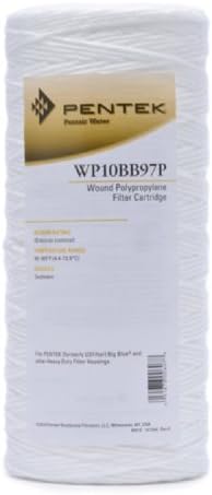 Pentair Pentek WP10BB97P Big Blue Sediment Water Filter, 10-Inch, Whole House Polypropylene String-Wound Filter Cartridge, 10" x 4.5", 10 Micron,White by PENTAIRPENTEK