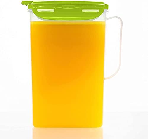 LocknLock Aqua Fridge Door Water Jug | Clear Pitcher | BPA Free Plastic Pitcher with Lid | 2 Quart-Pitcher with Lid for Water, Juice, Tea & More Beverages, Green, 67.6 Ounces (Pack of 12) by LocknLock