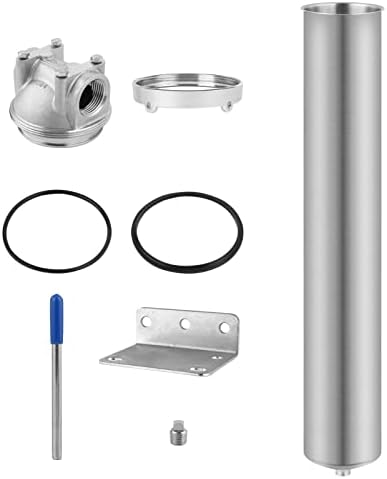 NSF/ANSI 42 Stainless Steel Whole House Water Filter Housing, 20" x 2.5" Sediment Water Filter System for Heavy Duty, Well & City Water, 3/4" NPT Port, Drain Valve Style C(Square Head) - Image 6