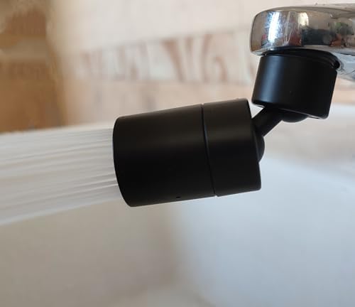 Rotating Faucet Aerator Extender,Nozzle Faucet Adapters, Universal Splash Filter Kitchen Tap Extension, Kitchen Sink Tap Head (Matte Black 80°) - Image 5