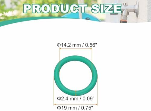 HARFINGTON 20 Pcs Fluorine Rubber O-Rings 19mm OD 14.2mm ID 2.4mm Width Round Sealing O Ring Seal Gasket for Industrial Engines Plumbing Faucet Hose Automotive - Image 2