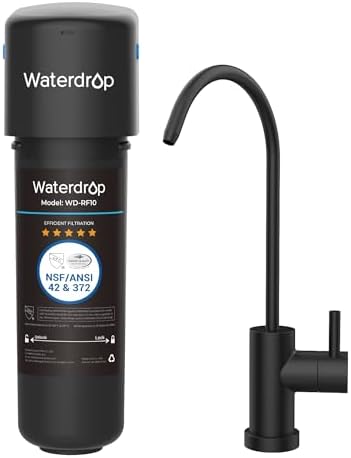 Waterdrop 10UB-B Under Sink Water Filter System with Dedicated Black Faucet by Waterdrop