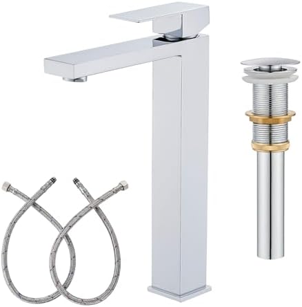 AVSIILE Chrome Vessel Sink Faucet, 1 Hole Single Handle Tall Faucets by AVSIILE