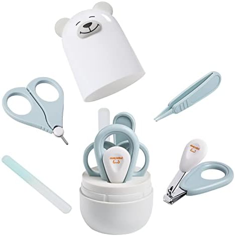 Baby Nail Clippers Set with Cute Case, Infant Fingernail and Toenail File Kit for Newborn Manicure and Pedicure, New Mom Grooming Gift by papabear