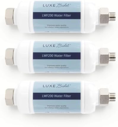 LUXE Bidet 4-in-1 Filtration Water Filter, 3/8" x 3/8", 3-Pack by LUXEBidet